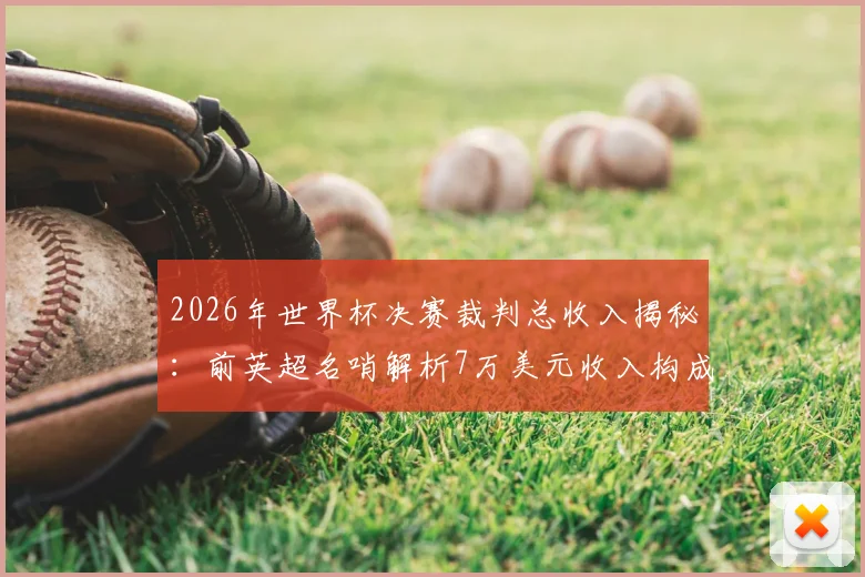 2026年世界杯决赛裁判总收入揭秘：前英超名哨解析7万美元收入构成与执法顶级赛事报酬详情